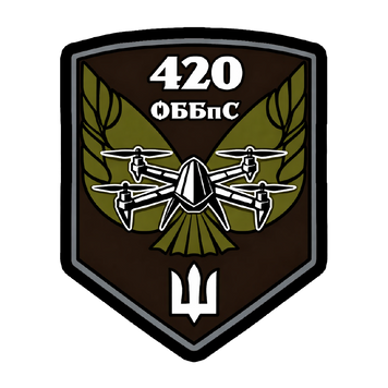 Шеврон 420-го окремого батальйону безпілотних систем &laquo;Хорт&raquo; на липучці ШБ0154 фото